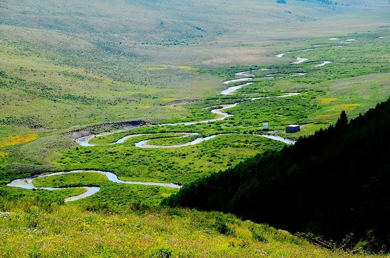 Looking down at East River valley from Gothic Road