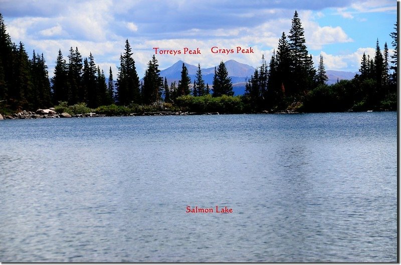 Greys and Torreys peaks as seen from Salmon Lake view to east_副本