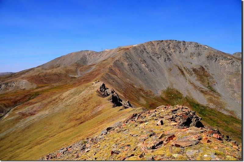 From near the summit of Wilcox, Looking back the ridge toward Argentine