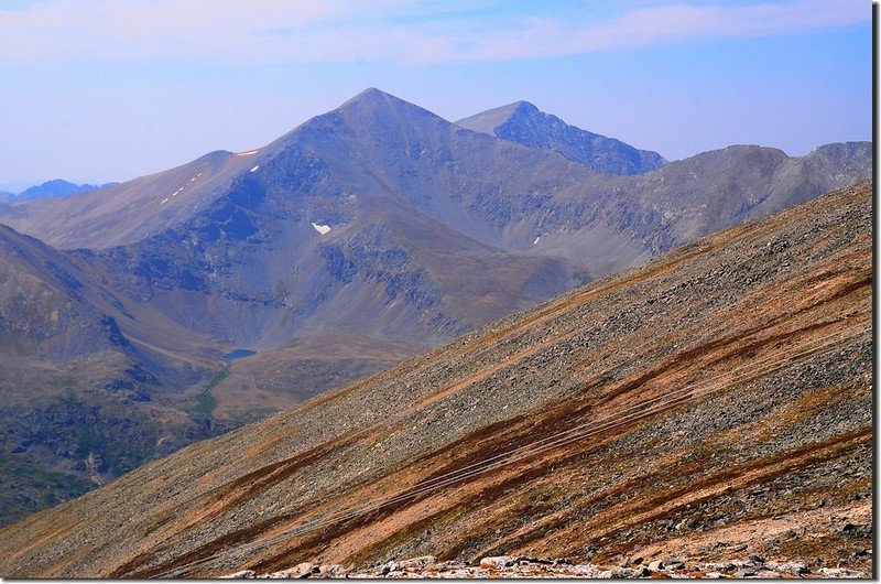 View of Grays、Torreys Peaks from the south ridge of Argentine Peak