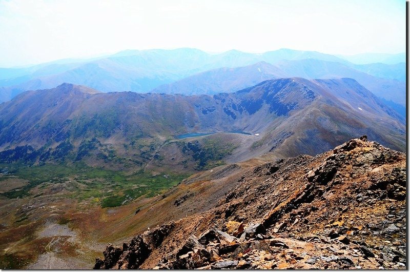 Looking southwest at Decatur Mountain &amp; Shelf Lake from Point 13,550&apos;