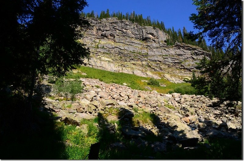 Steep Cliff to the right of the trail