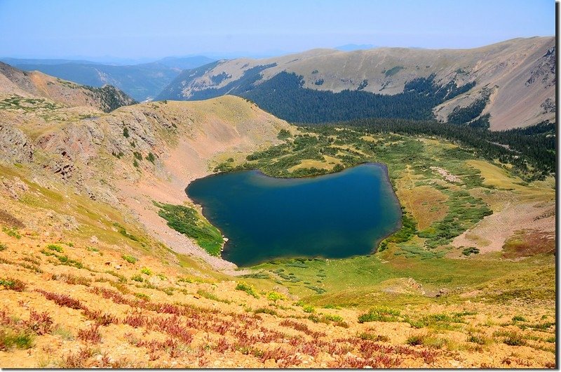 Looking down at Heart Lake from Continental Divide (1)