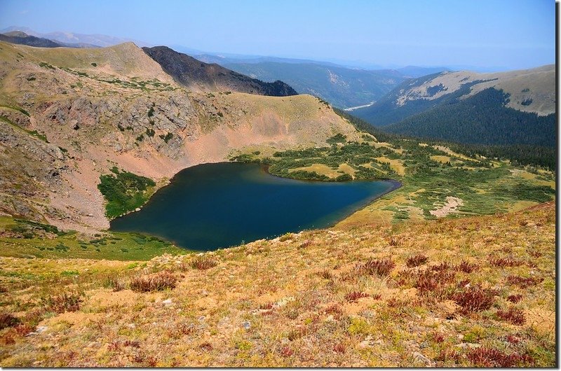 Looking down at Heart Lake from Continental Divide (3)