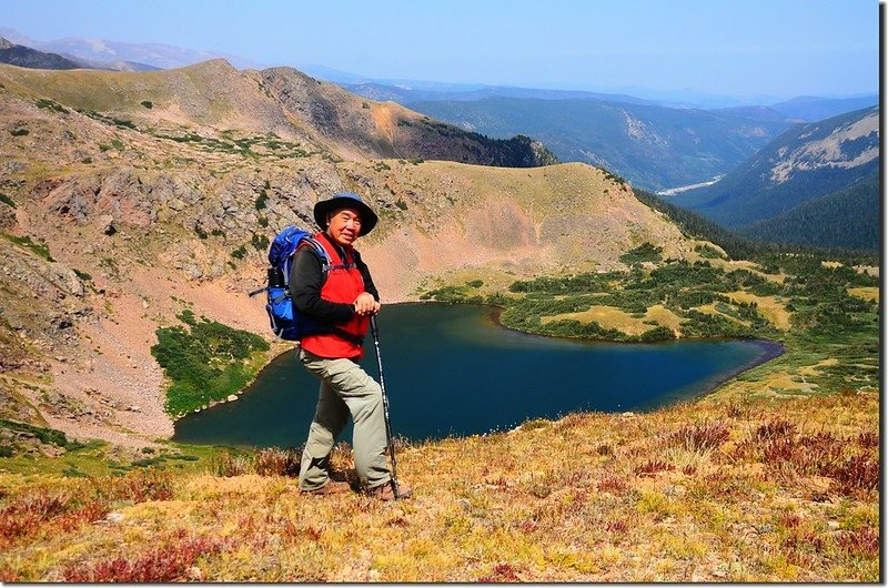 Looking down at Heart Lake from Continental Divide (2)