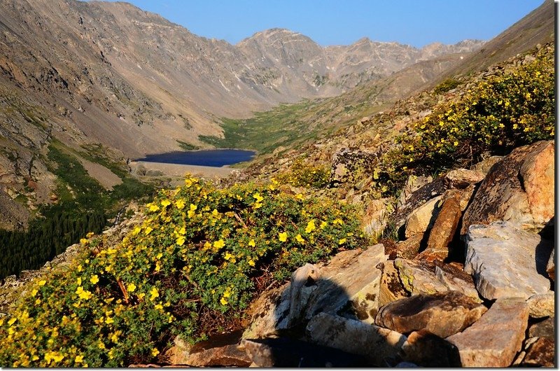 Looking down at Blue Lake from Quandary Peak East Ridge Trail  (4)