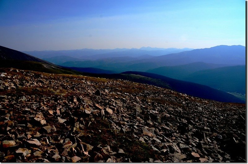 View to  northeast from Quandary Peak East Ridge trail near 13,150 ft