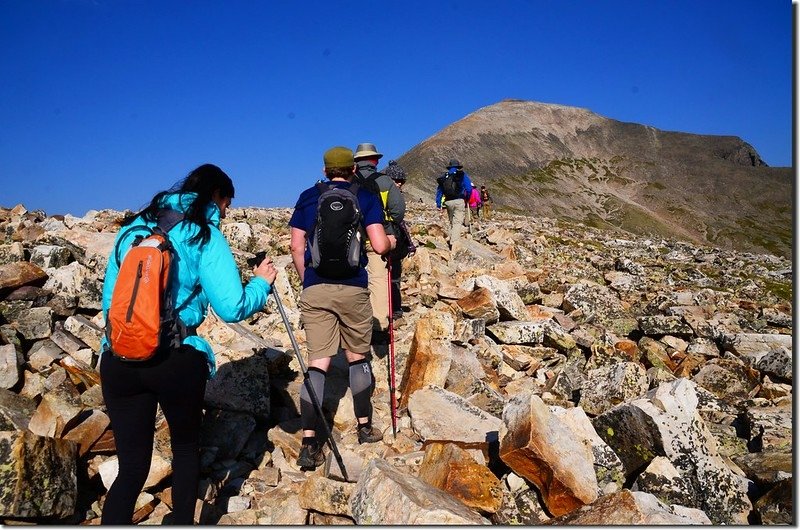 Looking west at Quandary&apos;s summit from Quandary Peak East Ridge trail near 13,150 ft  (3)