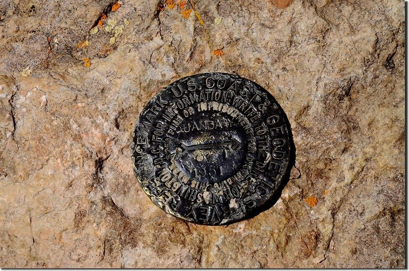 Benchmark on the summit of Quandary Peak (1)