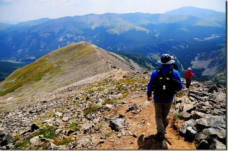 Hikers making their way down from Quandary summit (12)