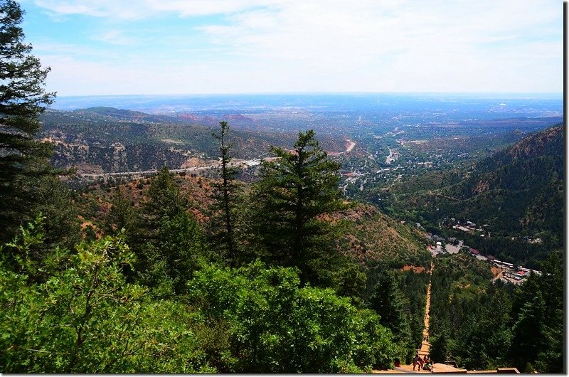 Looking down the Manitou Incline from the trail 3