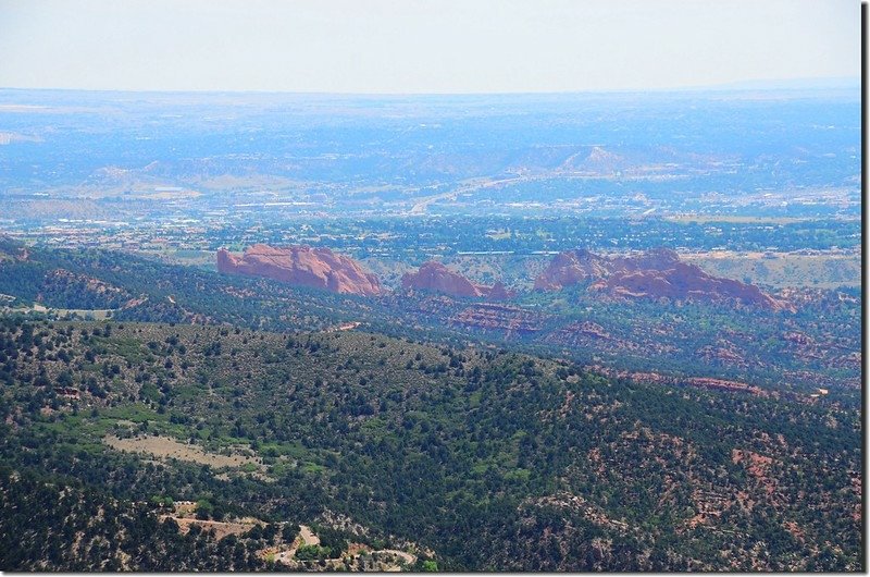 Looking east at Garden of the Gods from The Incline