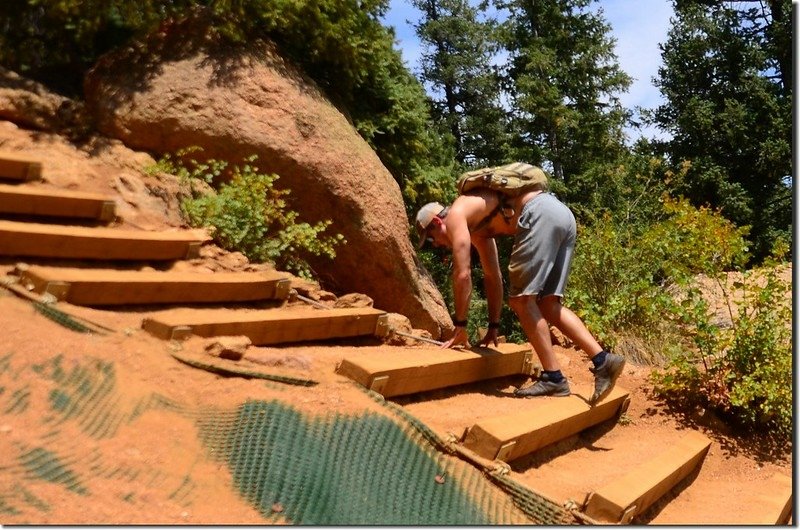 Hikers climbing up the Manitou Incline in Manitou Springs (2)