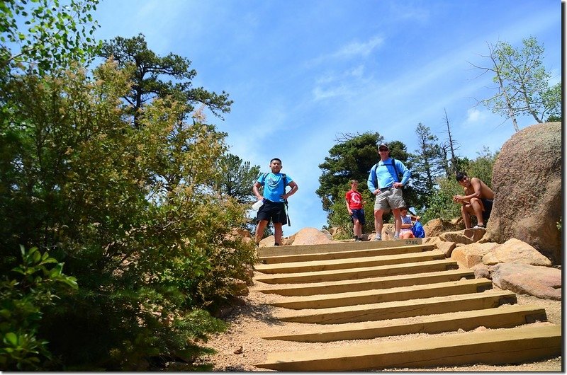 Jacob reaches the top of the incline