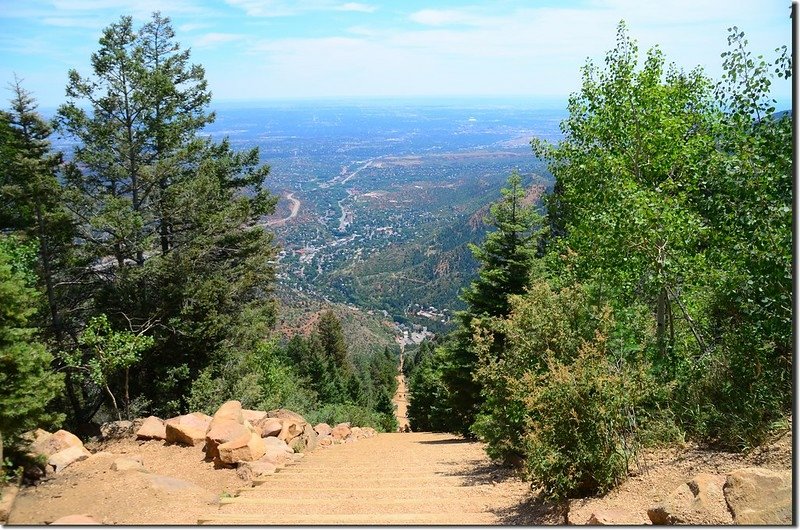 View of Colorado Springs from the top of the Manitou Incline