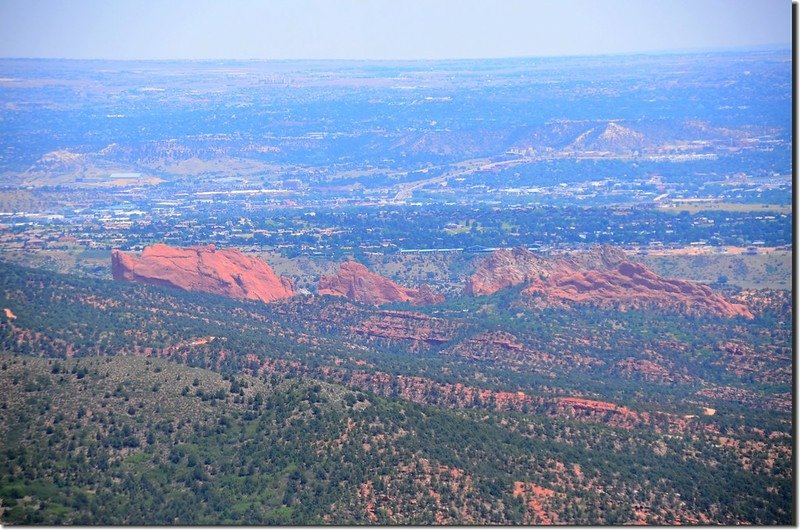 Looking east at Garden of the Gods from Barr Trail