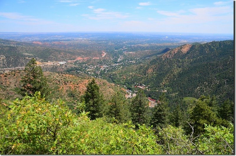 Overlooking east at Colorado Springs from Barr Trail