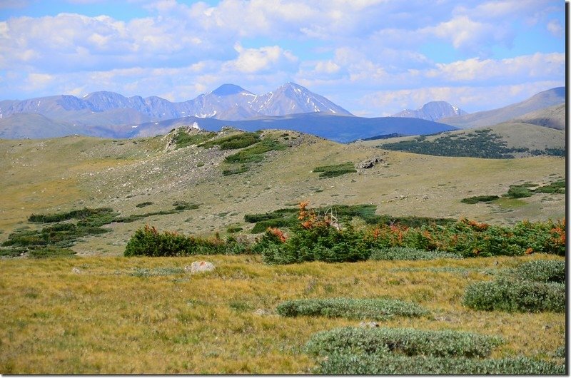 Looking southwest at Grays &amp; Torreys Peak from the Tundra above the glacier (2)