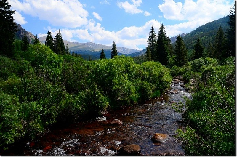 Looking northeast at Mount Evans Ridge from Abyss Lake Trail 1