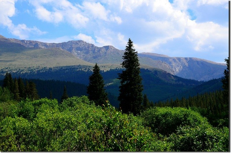 Looking northeast at Mount Evans Ridge from Abyss Lake Trail 2