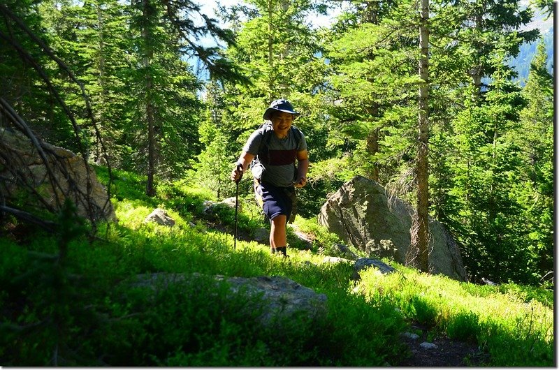 Jacob on his way up to #1 unnamed lake