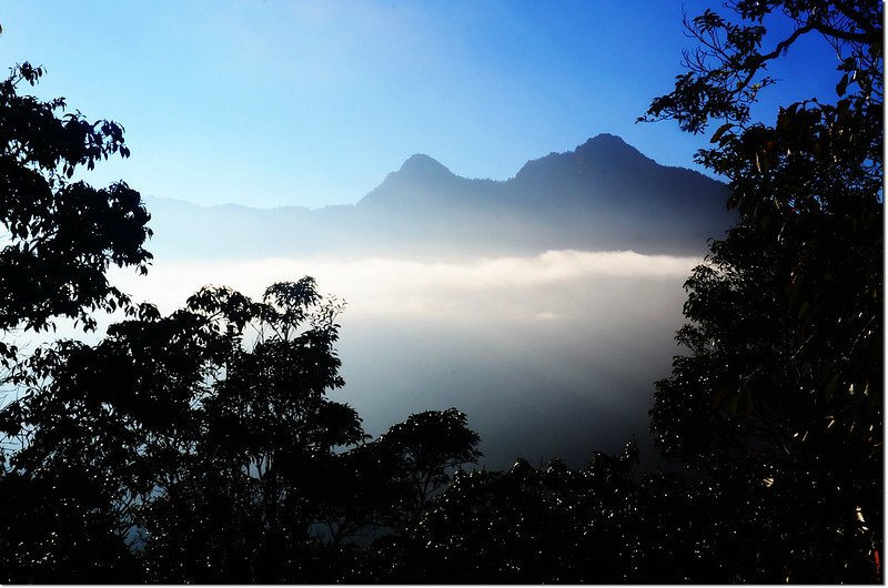 焦土山登山途中東南眺佐久間山、立霧主山