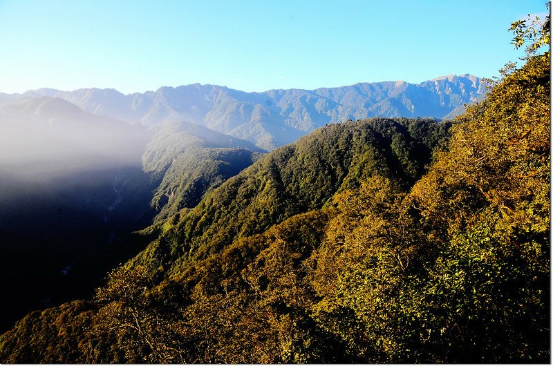 焦土山登山途中西南眺奇萊東稜