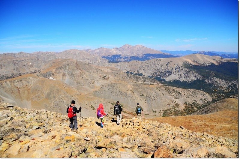 Hikers on their way down the montain 2