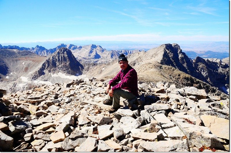 Me on the summit of Mount Audubon, background are Mount Toll &amp; Paiute Peak