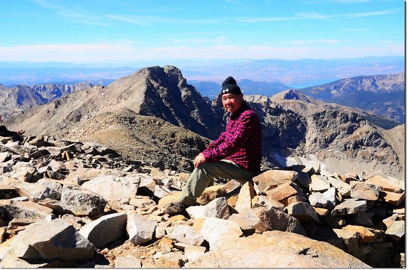 Me on the summit of Mount Audubon, with Paiute Peak in background