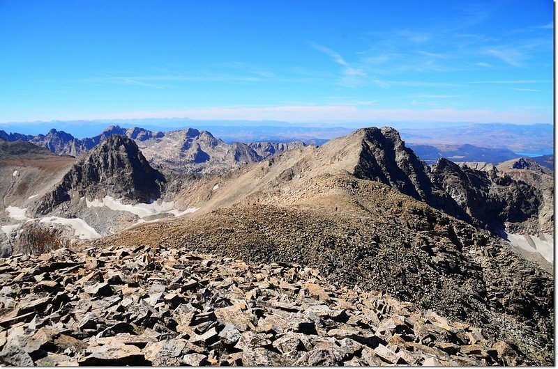 View from the summit of Mount Audubon, looking west along the ridge to Paiute Peak