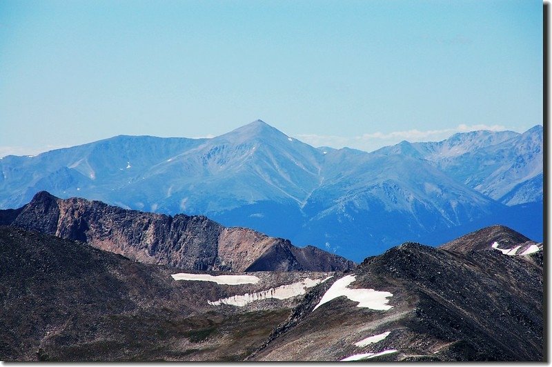 Looking southwest at Mount Elbert from the summit of Quandary Peak