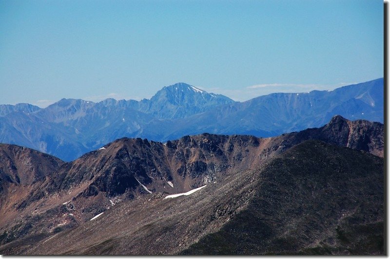 Looking southwest at La Plata Peak from the summit of Quandary Peak