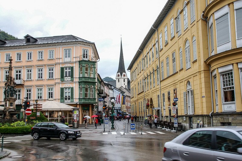 Bad Ischl, church in the street