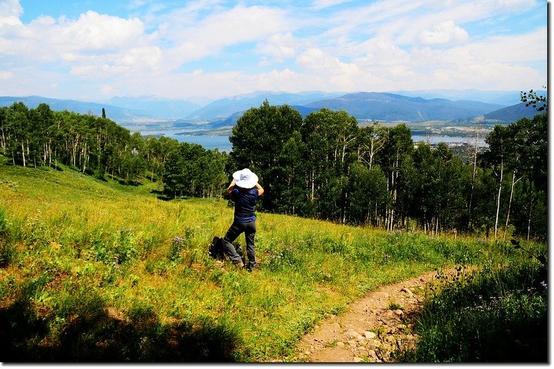 Looking down Dillon Reservoir &amp; Frisco City from Meadow Creek Trail 3