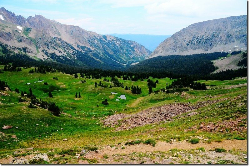 Looking down South Willow Creek basin from Eccles Pass 1