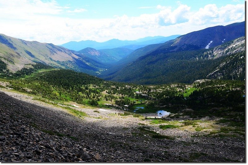 Looking down the valley that we came from