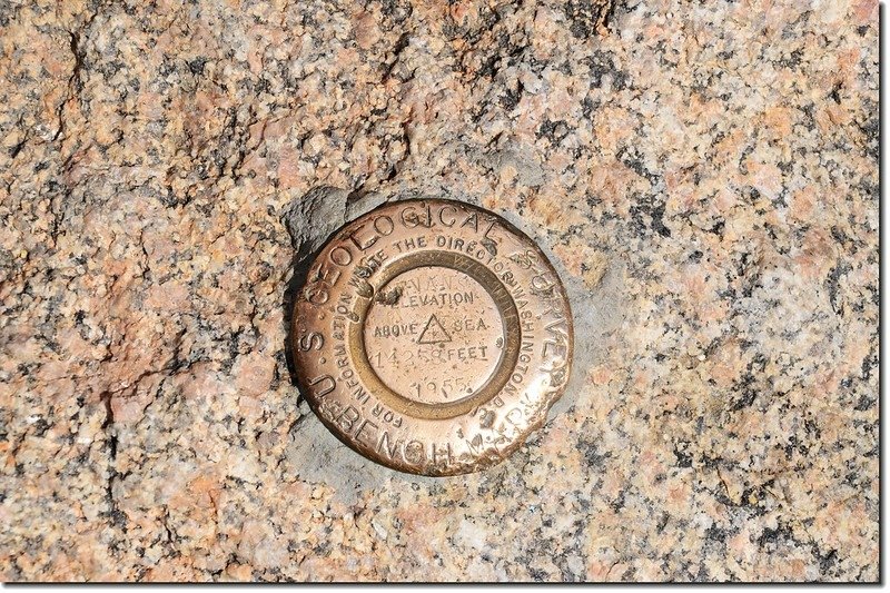 Benchmark on the summit of Mount Evans 1