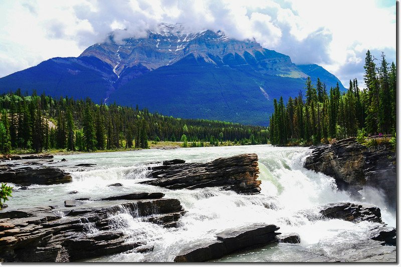 Athabasca Falls with Mount Kerkeslin as a Backdrop (Jasper National Park) 5