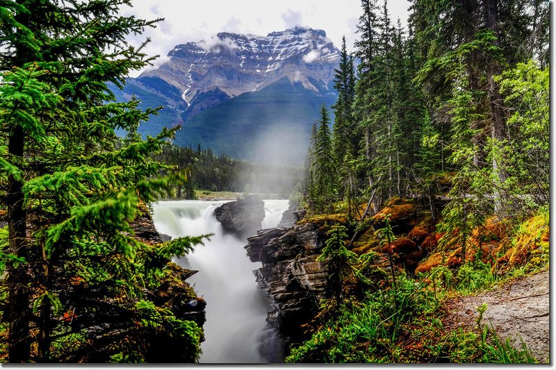 Athabasca Falls with Mount Kerkeslin as a Backdrop (Jasper National Park) 3