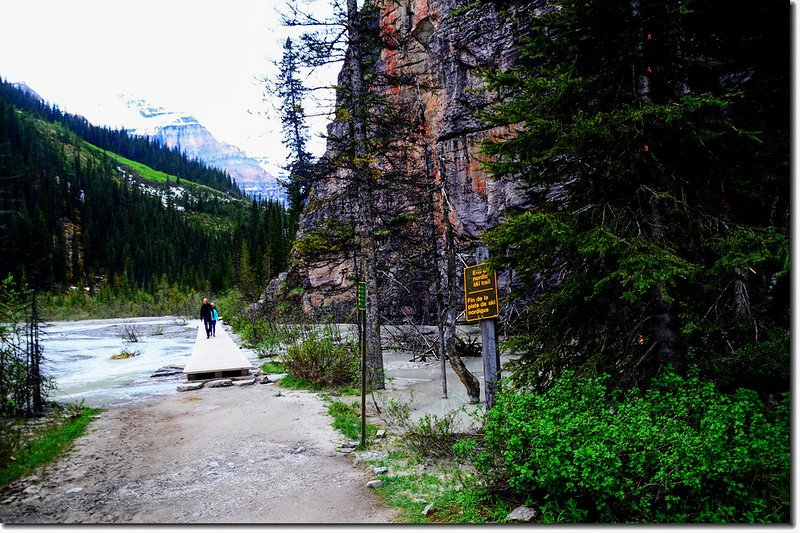 The trail at the end of Lake Louise