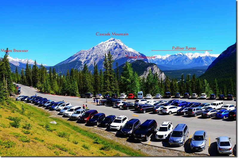 Northern view of the mountains from Banff Gondola parking lot 1