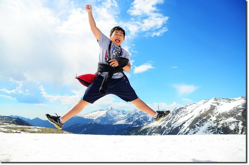 Jacob Jumping Over Longs Peak 3