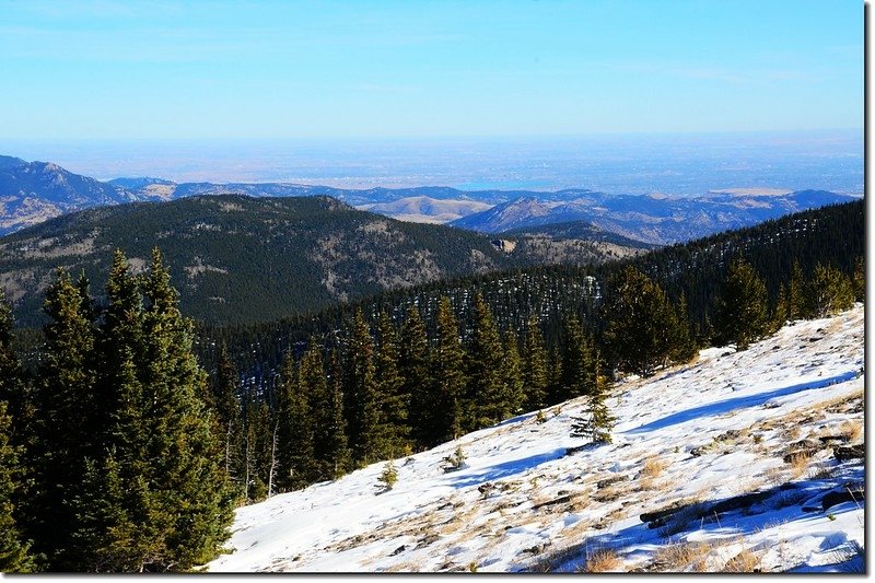 Overlooking east onto Denver down from the Chief Mountain Trail