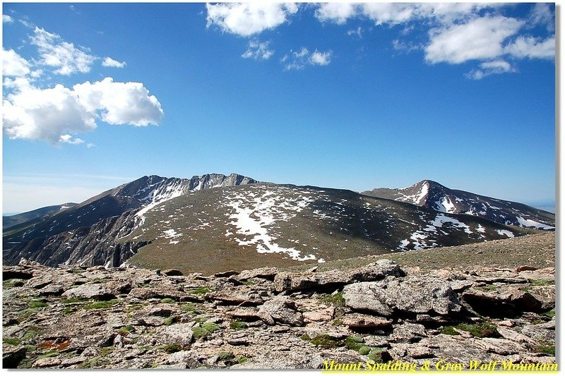 Mount Evans(L)¡BMount Bierdstadt(R) &amp; Mount Spalding(F) from