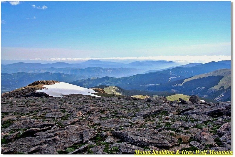 View to north from Gray Wolf&apos;s summit,Echo lake is visibile