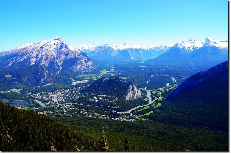 Banff and surrounding area from the Sulphur mountain Gondola