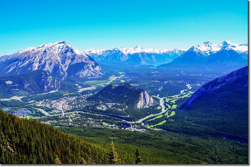 Banff and surrounding area from the Sulphur mountain Gondola