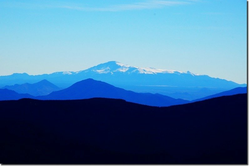 Overlooking northeast onto Pikes Peak from the summit of Chief Mountain 2