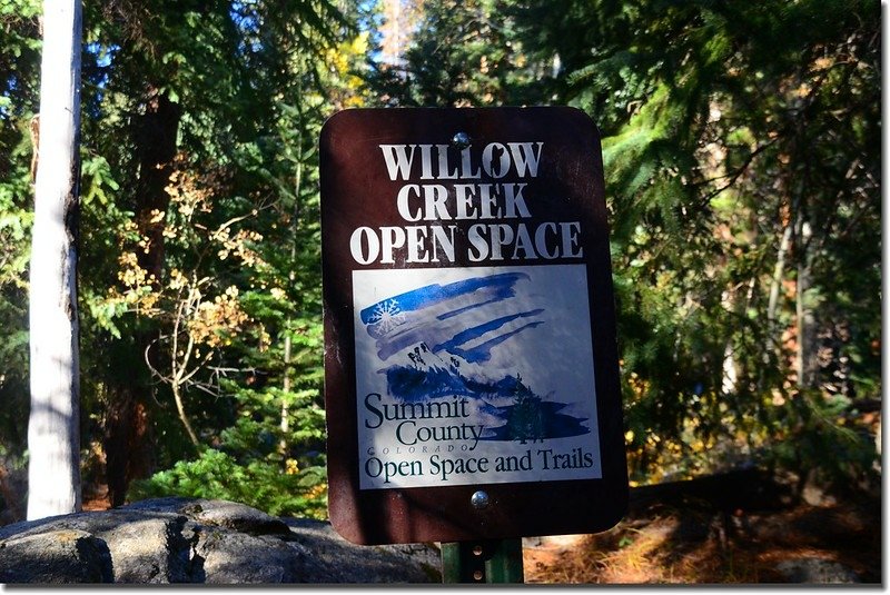 Willow Creek Open Space sign